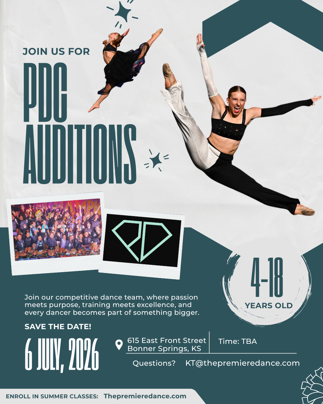 Teal and Grey Modern Cheerleading Tryouts Instagram Post